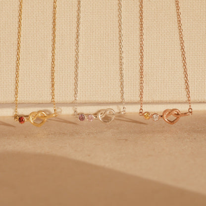 Love Knot Birthstone Necklace