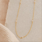 Dainty Pearl Station Necklace