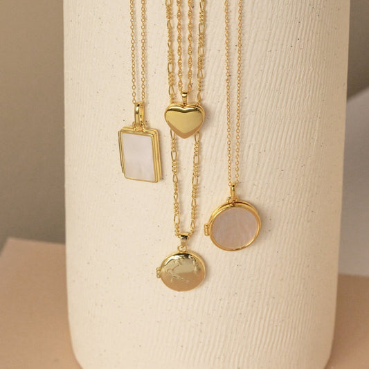Pearl Disc Locket Necklace