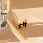Black Flower Studs
