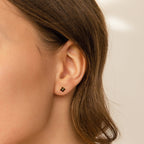 Black Flower Studs