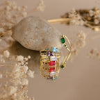 Space Baguette Birthstone Ring