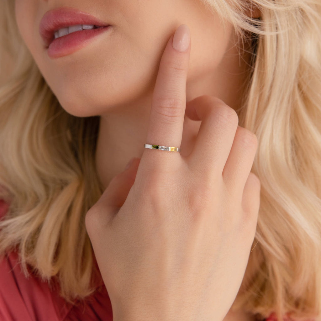 Mothers Baguette Birthstone Ring