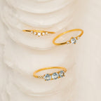 Aquamarine Stacking Ring Set
