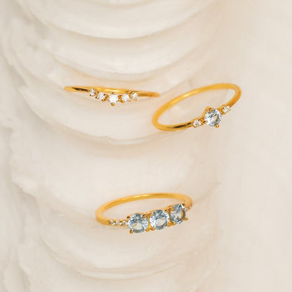 Aquamarine Stacking Ring Set