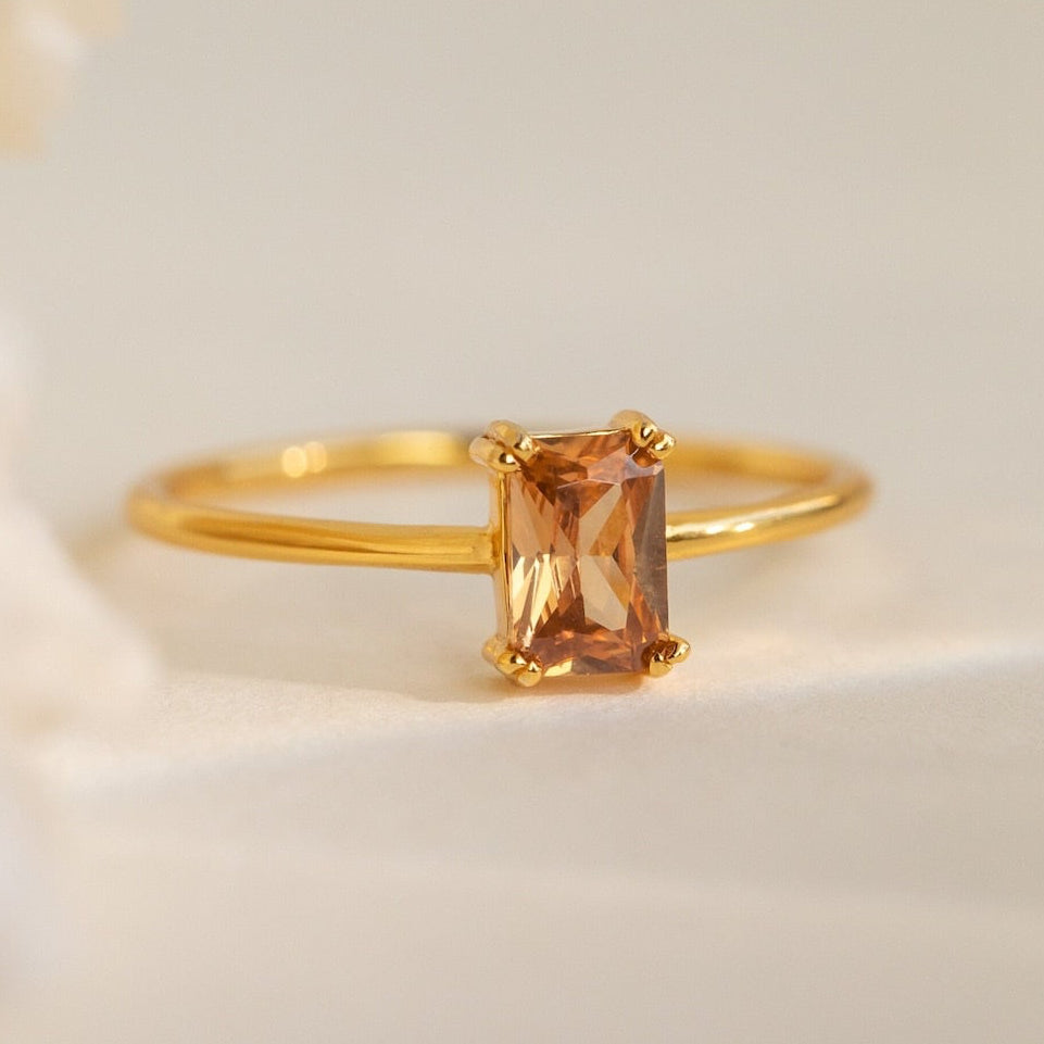 Citrine Emerald Ring