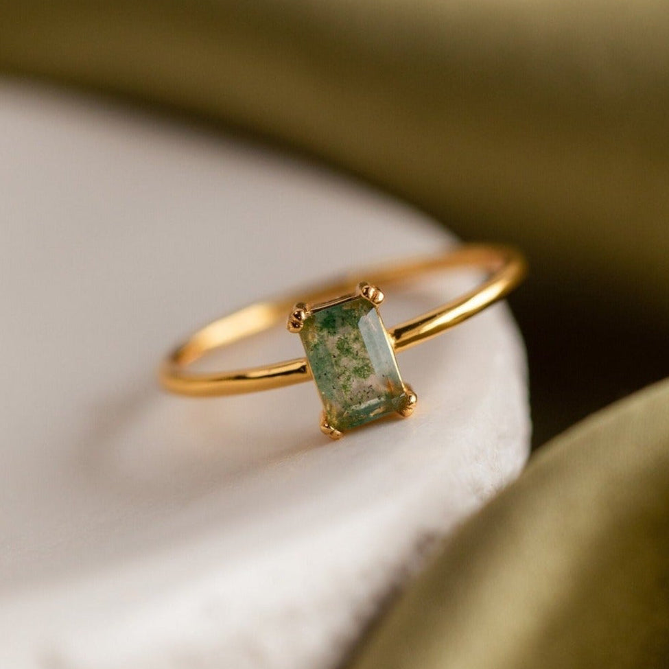 Agate Emerald Ring