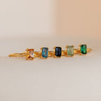 Blue Topaz Emerald Ring