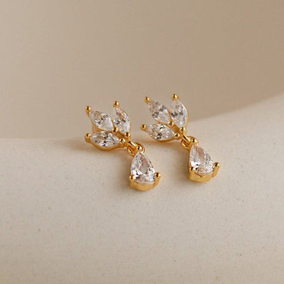 Marquise Diamond Drop Studs