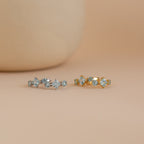 Aquamarine Diamond Huggies