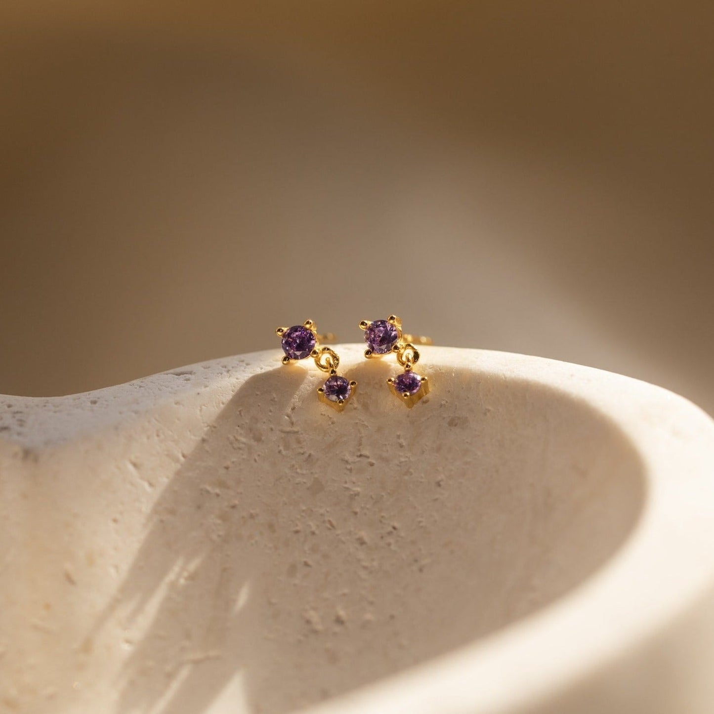 Birthstone Drop Studs