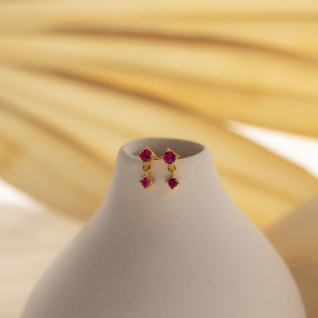 Birthstone Drop Studs