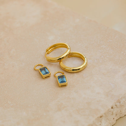 Dangling Gemstone Hoops