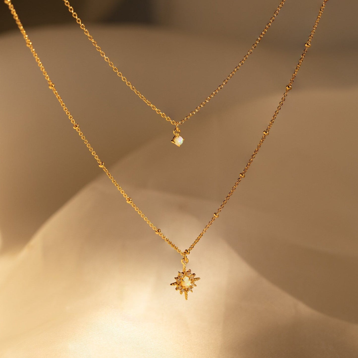 Opal Star Duo Necklace