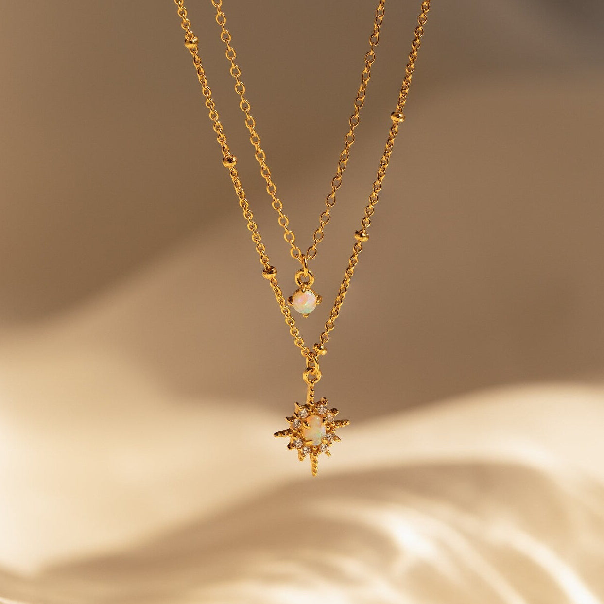 Opal Star Duo Necklace