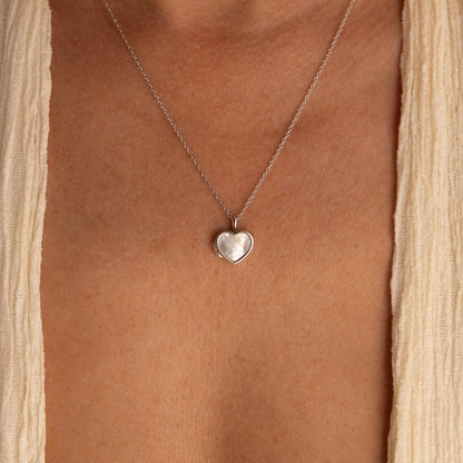 Pearl Heart Locket Necklace