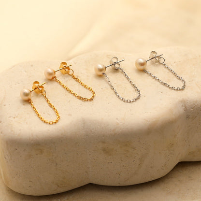 Pearl Chain Studs
