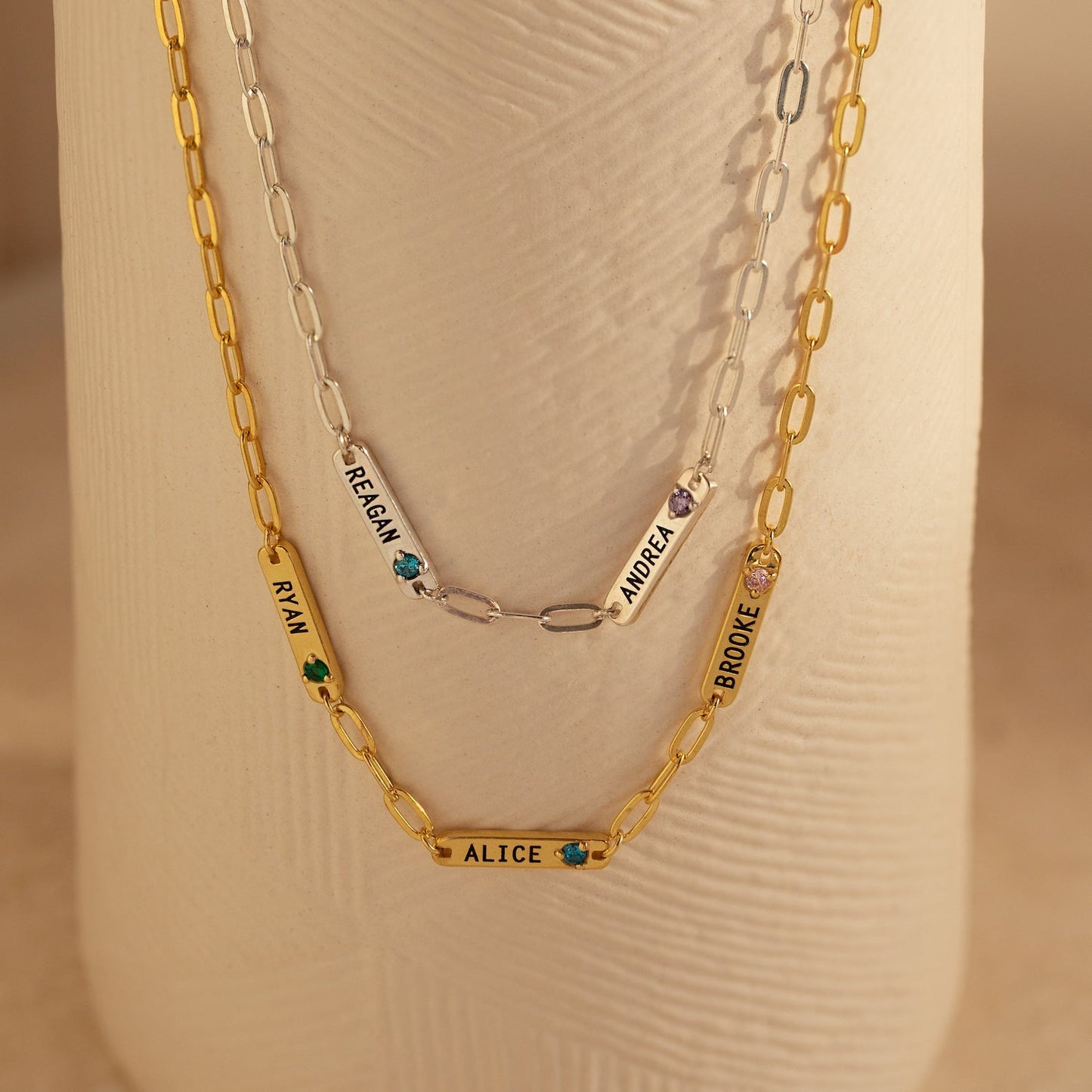 Mini Name Birthstone Necklace