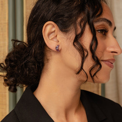 Amethyst Moon & Star Studs