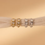 Diamond Bezel Heart Huggies