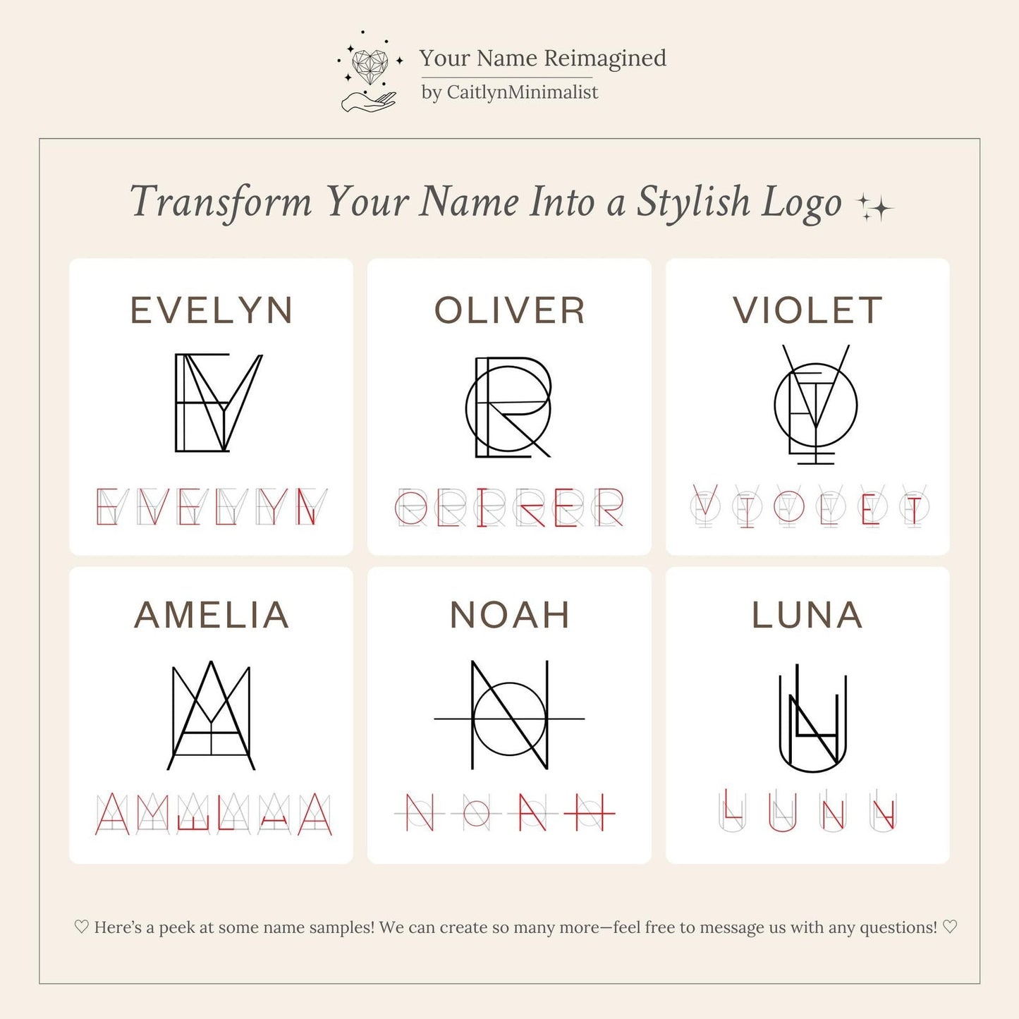 Modern Name Monogram Necklace