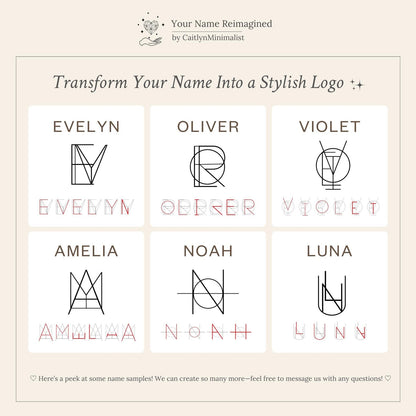 Modern Name Monogram Necklace