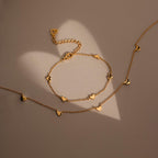 Heart Station Necklace & Bracelet Set
