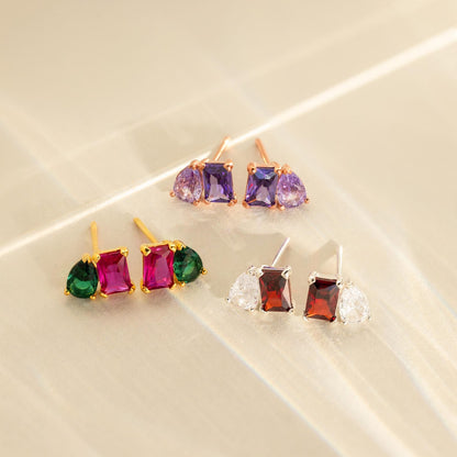 Toi et Moi Birthstone Earrings