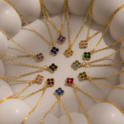 Clover Birthstone Necklace