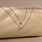 Diamond Bow Necklace & Earrings Set