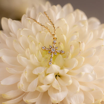 Vintage Diamond Cross Necklace