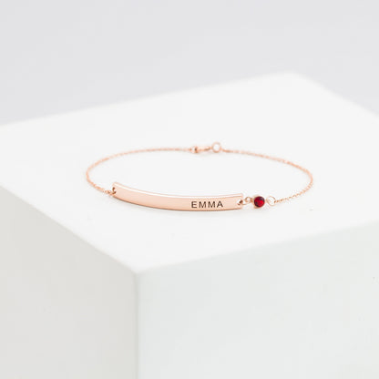 Thin Name Bar Bracelet