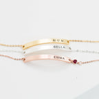 Thin Name Bar Bracelet