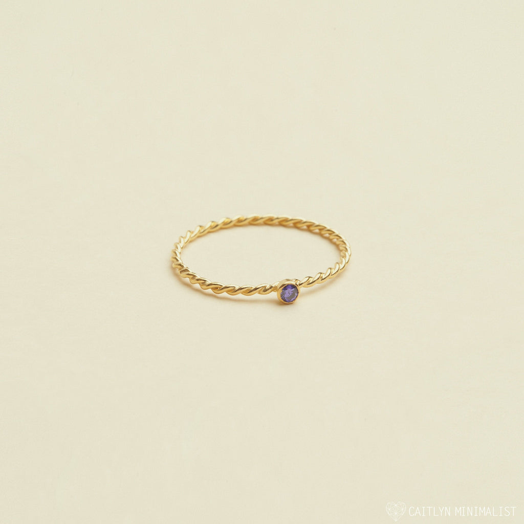 Twisted Birthstone Ring