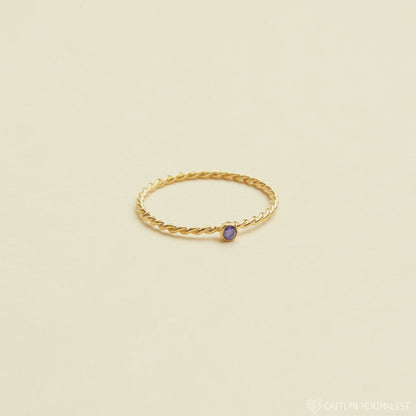 Twisted Birthstone Ring