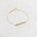 Pave Mama Script Bracelet