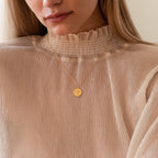Bee Coin Necklace in Rose Gold
