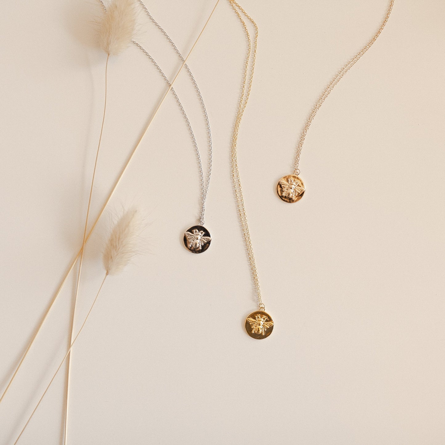 Bee Coin Necklace in 18K Gold