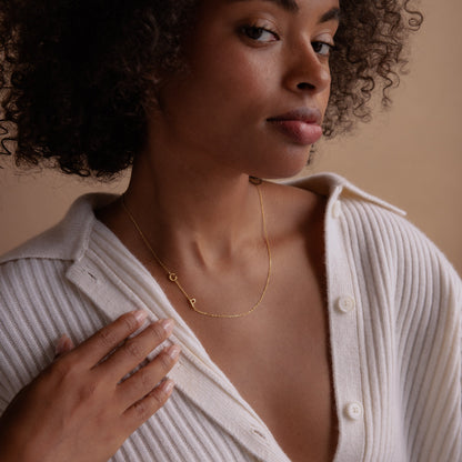 Venice Sideways Initial Necklace