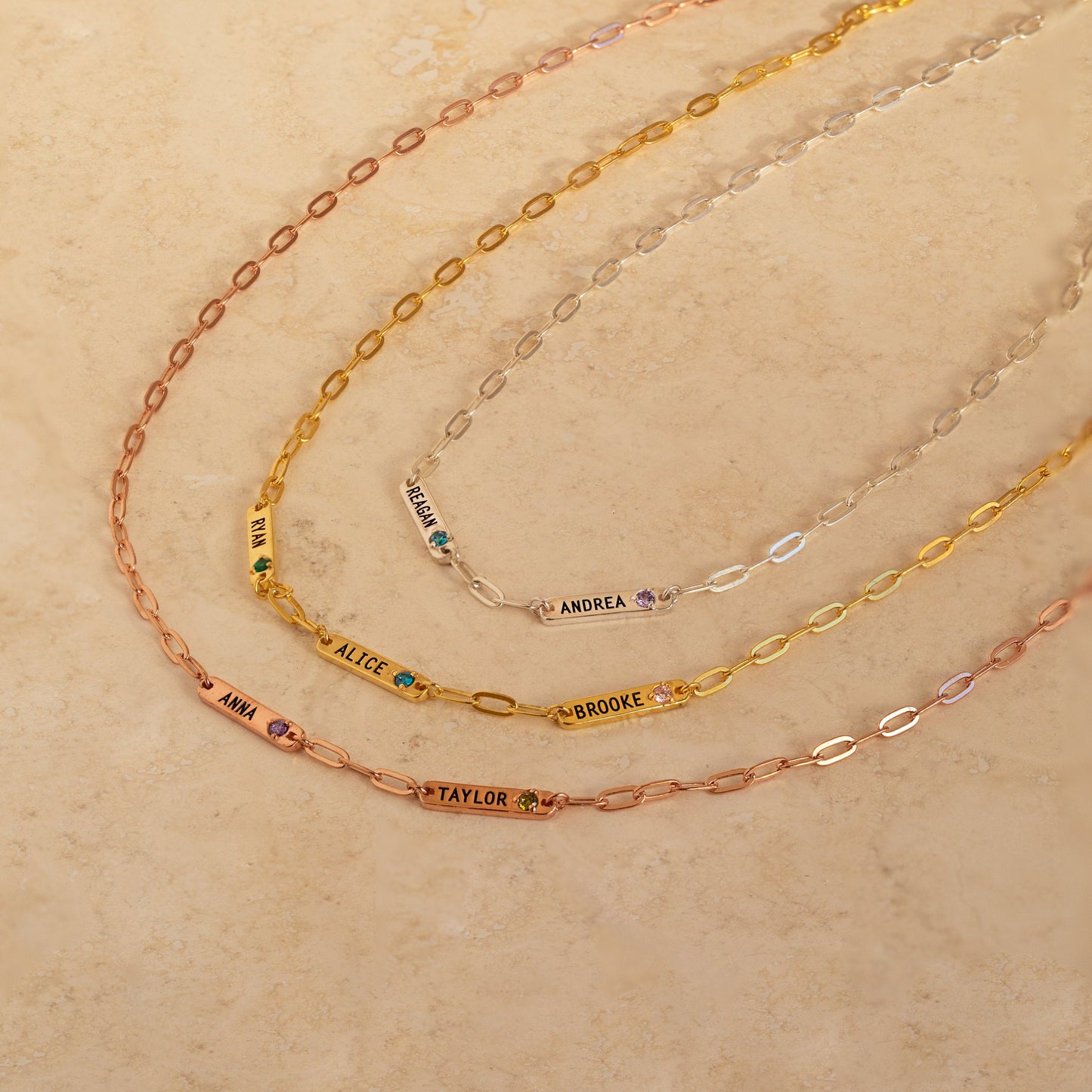 Mini Name Birthstone Necklace