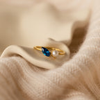 Marquise Birthstone & Pearl Ring