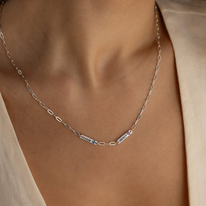 Mini Name Birthstone Necklace