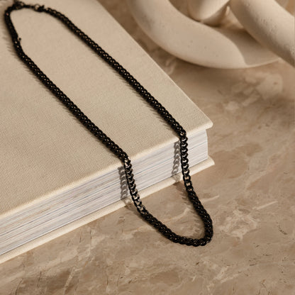 Men's Black Curb Chain