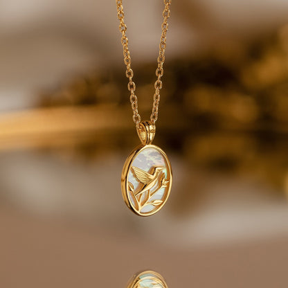 Pearl Hummingbird Necklace