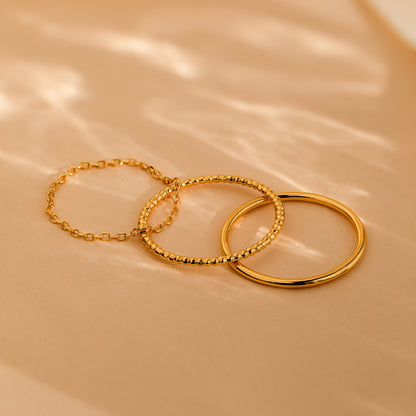 Textured Stacking Ring Set