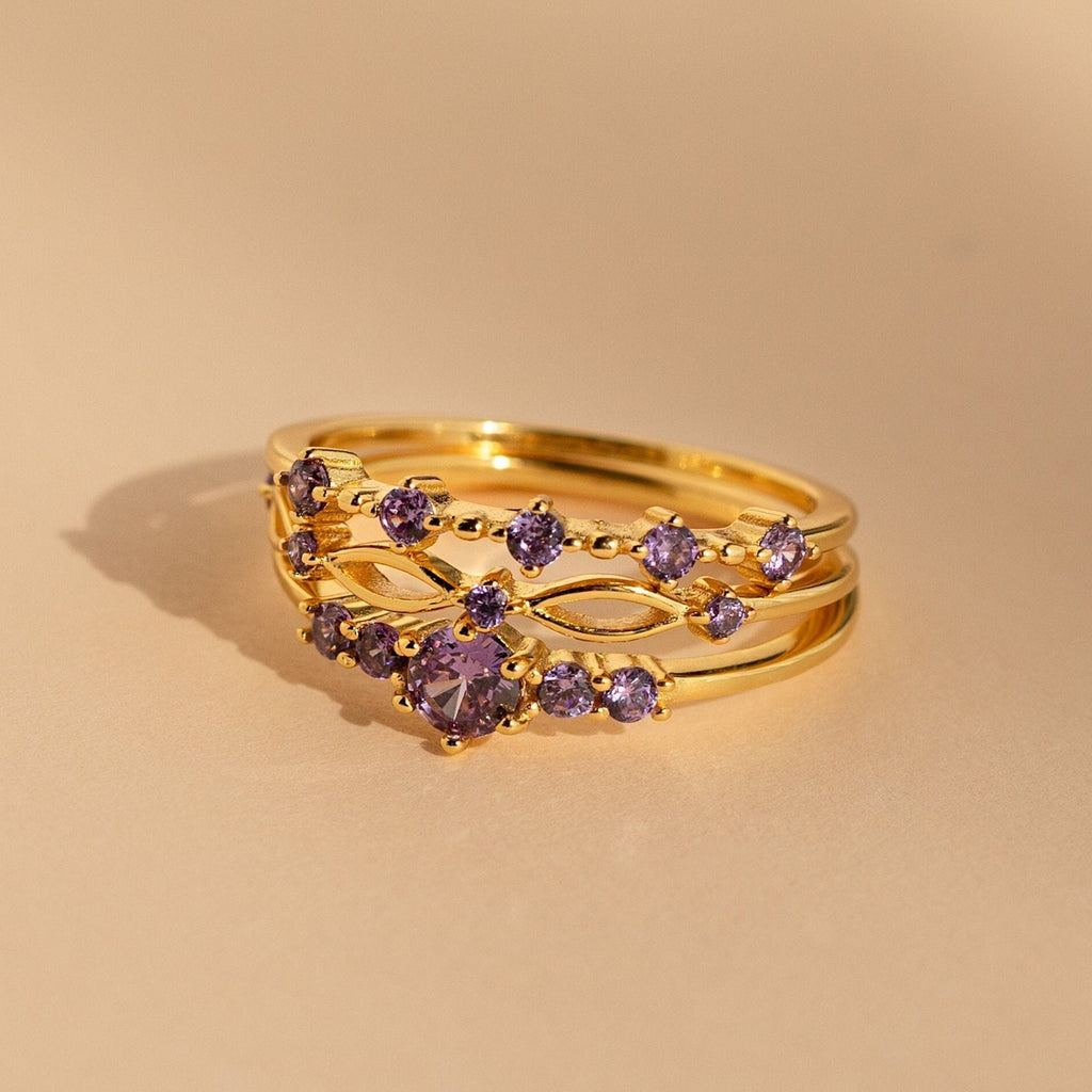 Amethyst Stacking Ring Set