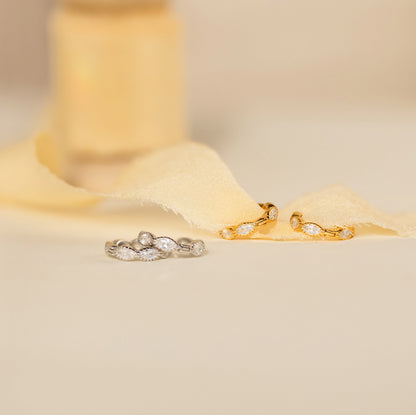 Marquise Inlay Huggies