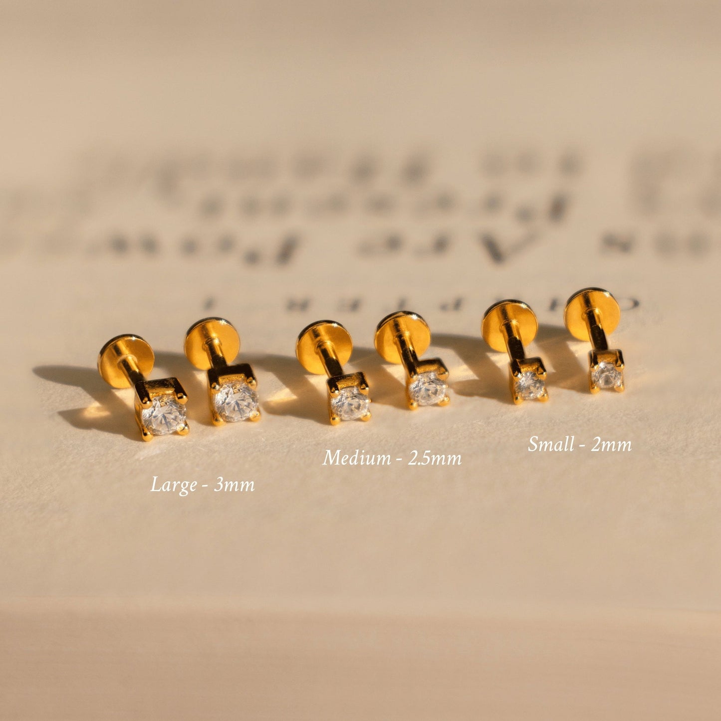 Diamond Flatback Studs Set