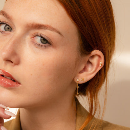 Dainty Opal Stud Earrings Set