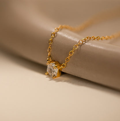 Hexagon Diamond Necklace